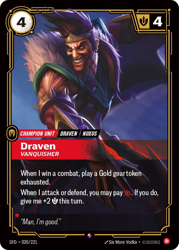 Image for Draven - Vanquisher (020/221) (SPF) - Riftbound: League of Legends Trading Card Game