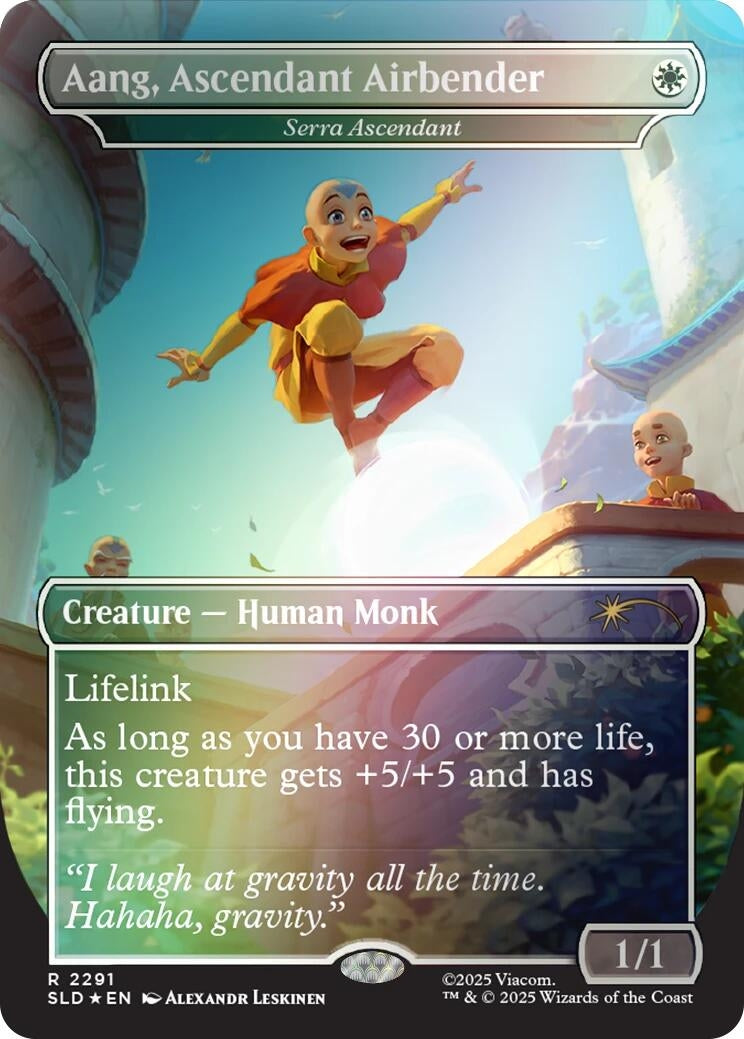 Image for Aang, Ascendant Airbender - Serra Ascendant (Rainbow Foil) (2291) (SLD) - Magic: The Gathering