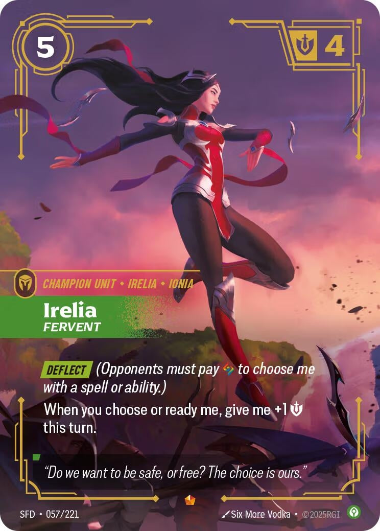 Image for Irelia - Fervent (057/221) (SPF) - Riftbound: League of Legends Trading Card Game