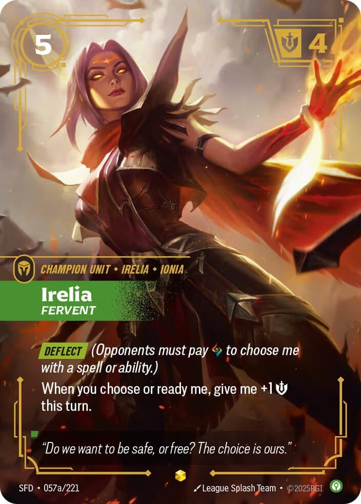 Image for Irelia - Fervent (Alternate Art) (057a/221) (SPF) - Riftbound: League of Legends Trading Card Game