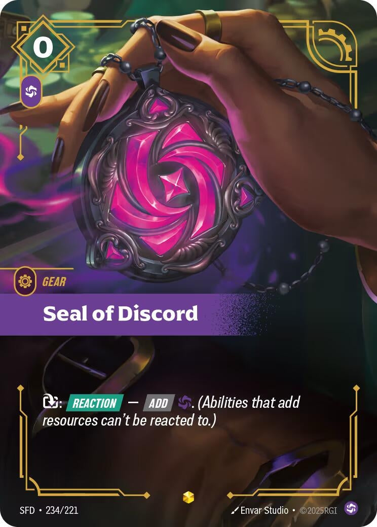 Image for Seal of Discord (Overnumbered) (234/221) (SPF) - Riftbound: League of Legends Trading Card Game