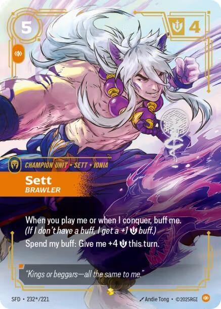 Image for Sett - Brawler (Signature) (232*/221) (SPF) - Riftbound: League of Legends Trading Card Game