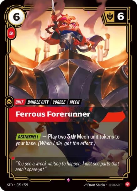 Image for Ferrous Forerunner (021/221) (SPF) - Riftbound: League of Legends Trading Card Game