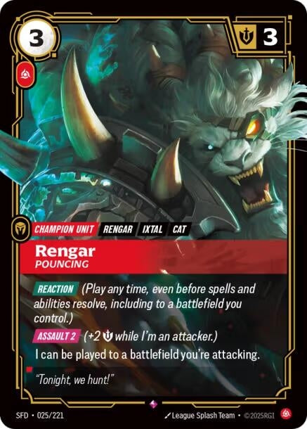 Image for Rengar - Pouncing (025/221) (SPF) - Riftbound: League of Legends Trading Card Game