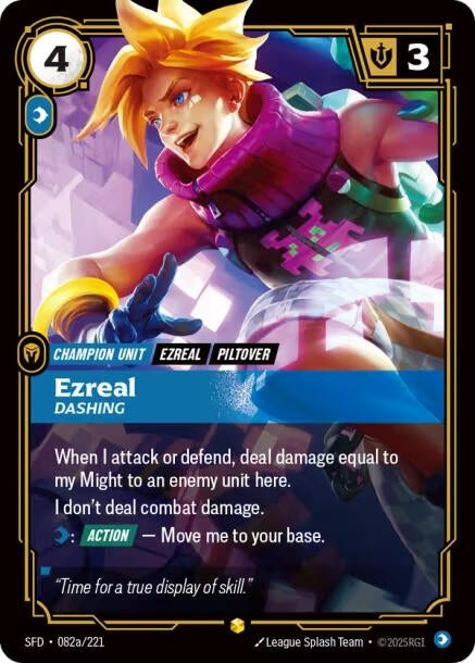Image for Ezreal - Dashing (Alternate Art) (082a/221) (SPF) - Riftbound: League of Legends Trading Card Game