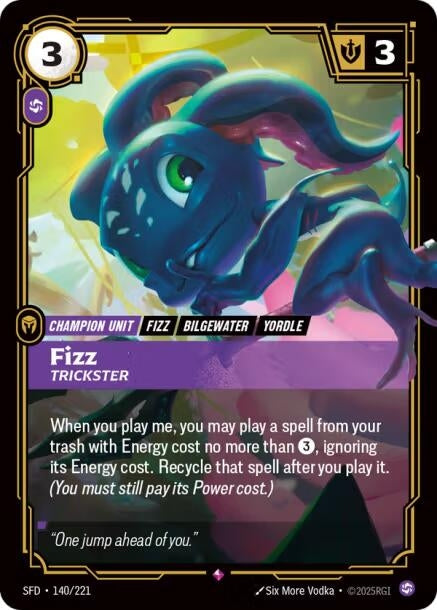 Image for Fizz - Trickster (140/221) (SPF) - Riftbound: League of Legends Trading Card Game