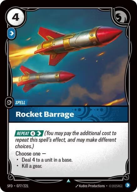 Image for Rocket Barrage (077/221) (SPF) - Riftbound: League of Legends Trading Card Game