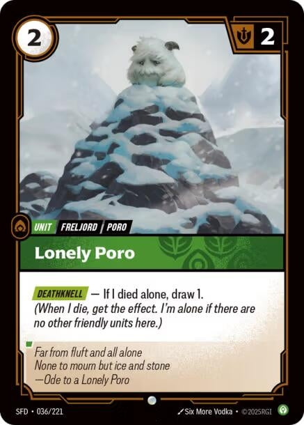 Image for Lonely Poro (036/221) (SPF) - Riftbound: League of Legends Trading Card Game