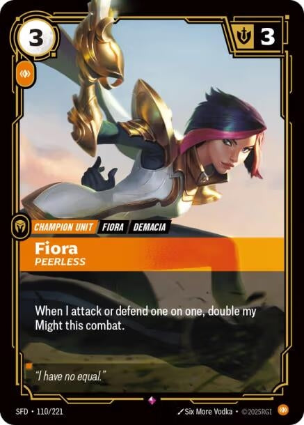 Image for Fiora - Peerless (110/221) (SPF) - Riftbound: League of Legends Trading Card Game