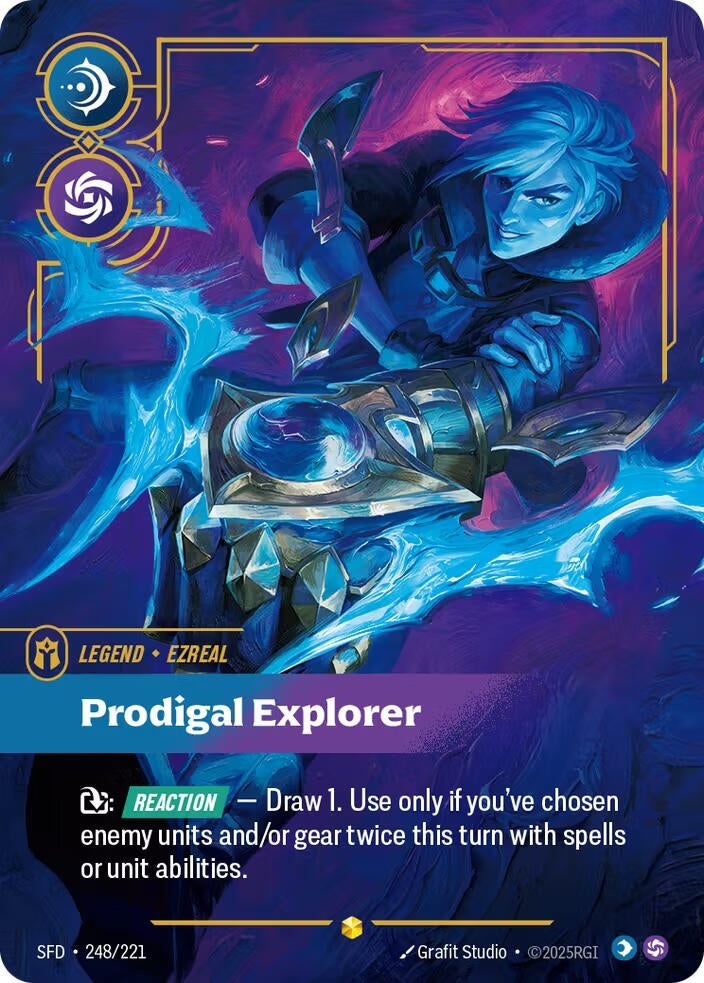 Image for Ezreal - Prodigal Explorer (Overnumbered) (248/221) (SPF) - Riftbound: League of Legends Trading Card Game