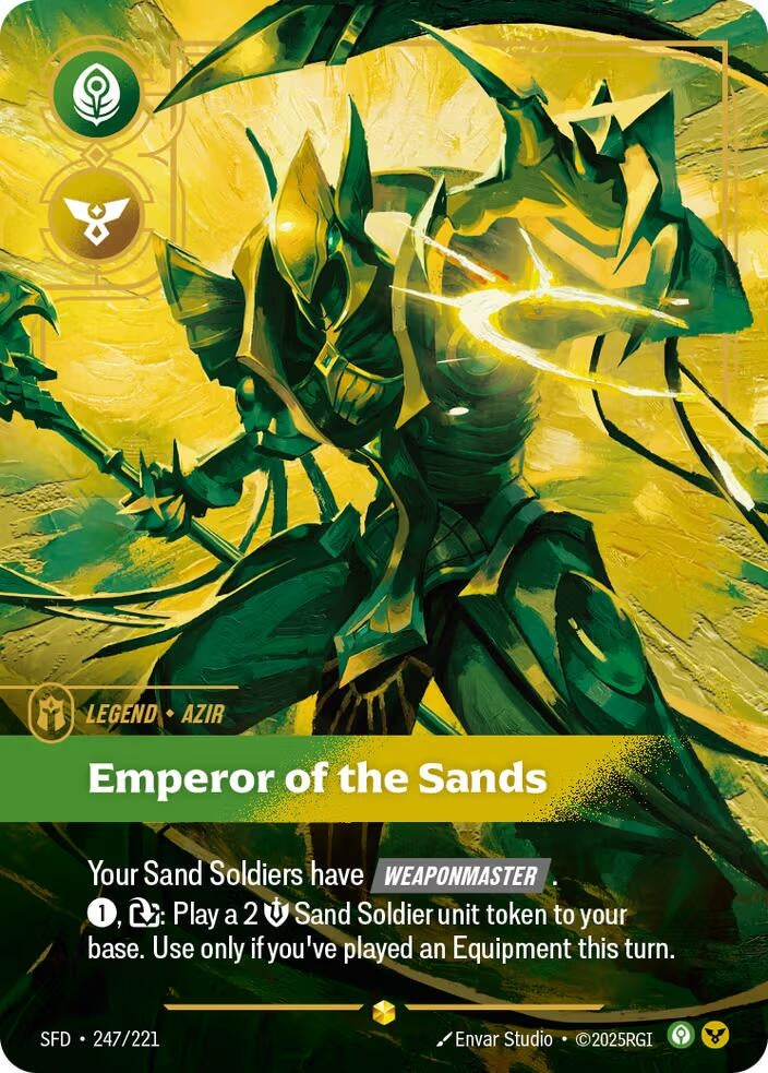 Image for Azir - Emperor of the Sands (Overnumbered) (247/221) (SPF) - Riftbound: League of Legends Trading Card Game