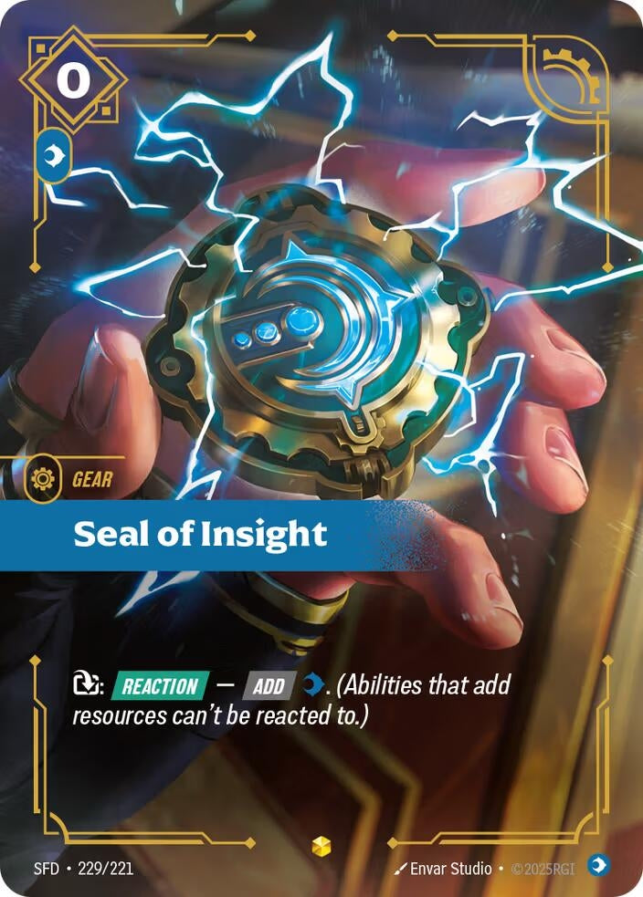 Image for Seal of Insight (Overnumbered) (229/221) (SPF) - Riftbound: League of Legends Trading Card Game