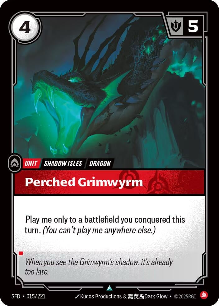 Image for Perched Grimwyrm (015/221) (SPF) - Riftbound: League of Legends Trading Card Game
