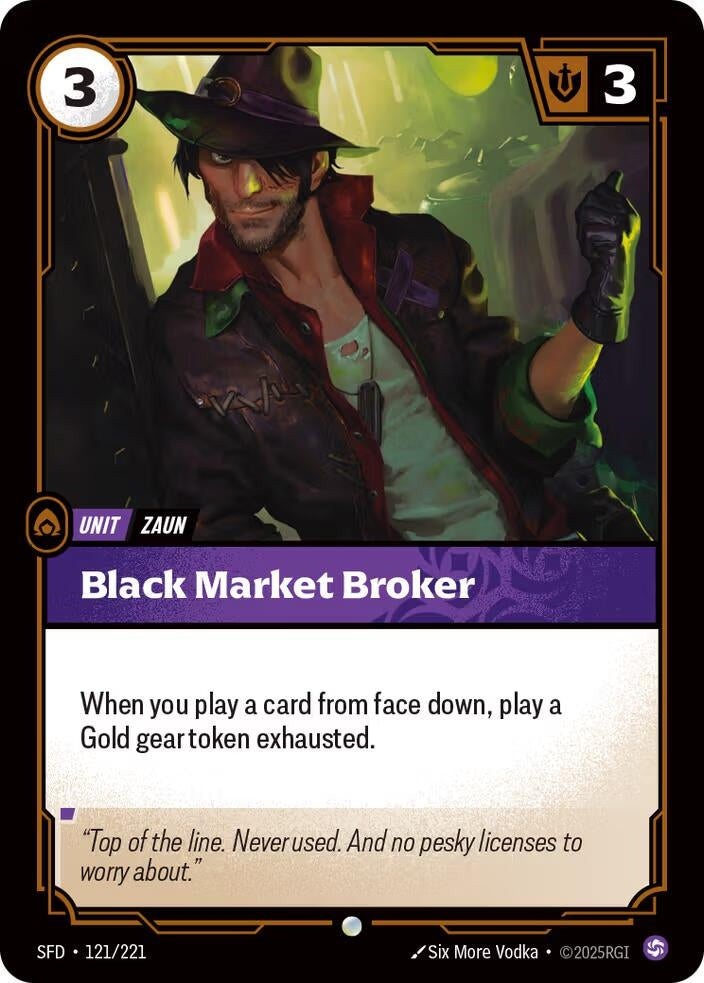 Image for Black Market Broker (121/221) (SPF) - Riftbound: League of Legends Trading Card Game