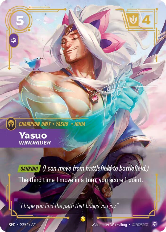 Image for Yasuo - Windrider (Signature) (235*/221) (SPF) - Riftbound: League of Legends Trading Card Game