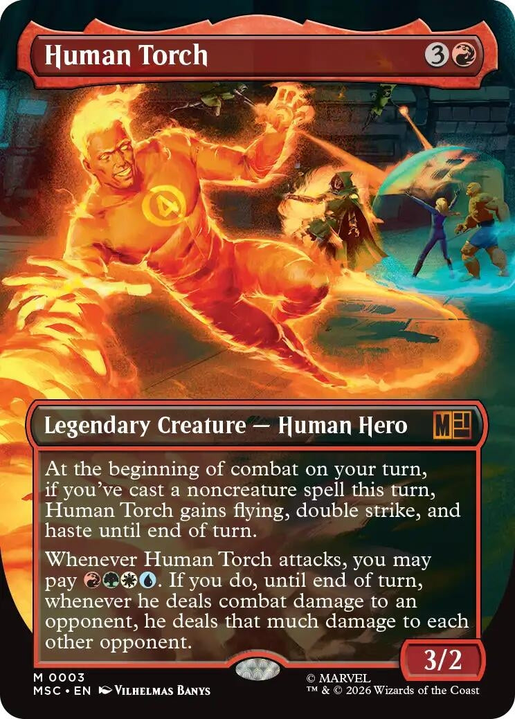 Image for Human Torch (Borderless) (3) - Magic: The Gathering