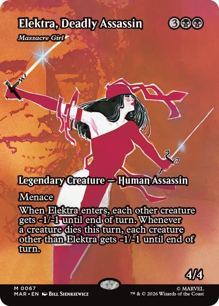 Image for Elektra, Deadly Assassin - Massacre Girl (Borderless) (67) - Magic: The Gathering