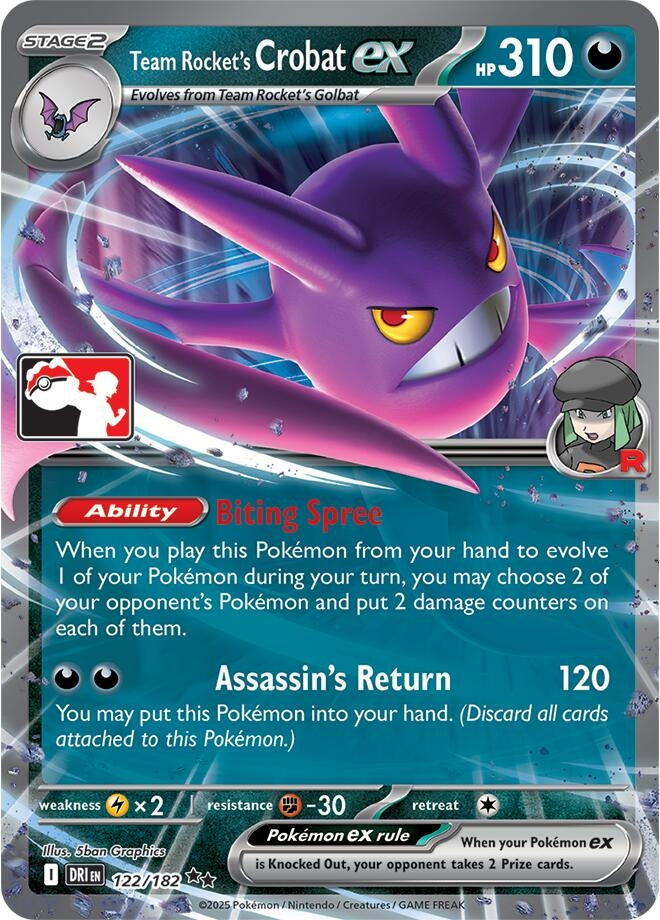 Image for Team Rocket's Crobat ex (122/182) - Pokemon