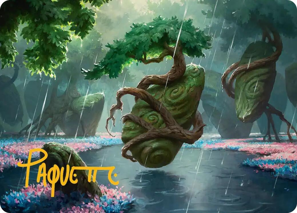 Image for Rain-Slicked Copse Art Card (Gold-Stamped Signature) (49) - Magic: The Gathering