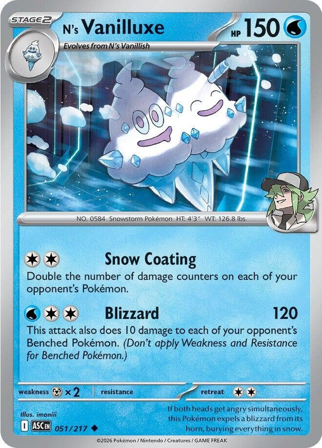 Image for N's Vanilluxe (051/217) (ASC) - Pokemon