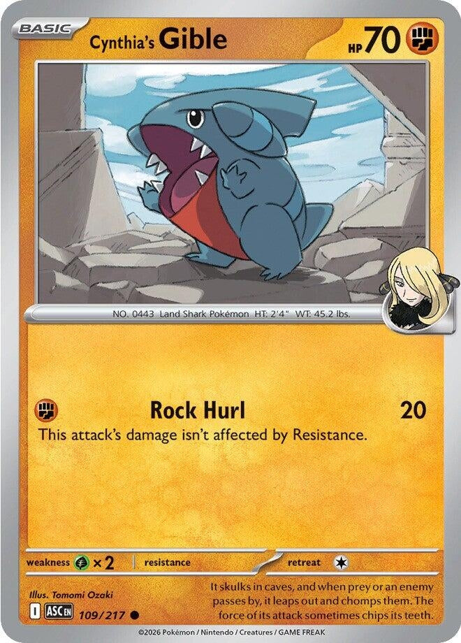 Image for Cynthia's Gible (109/217) (ASC) - Pokemon