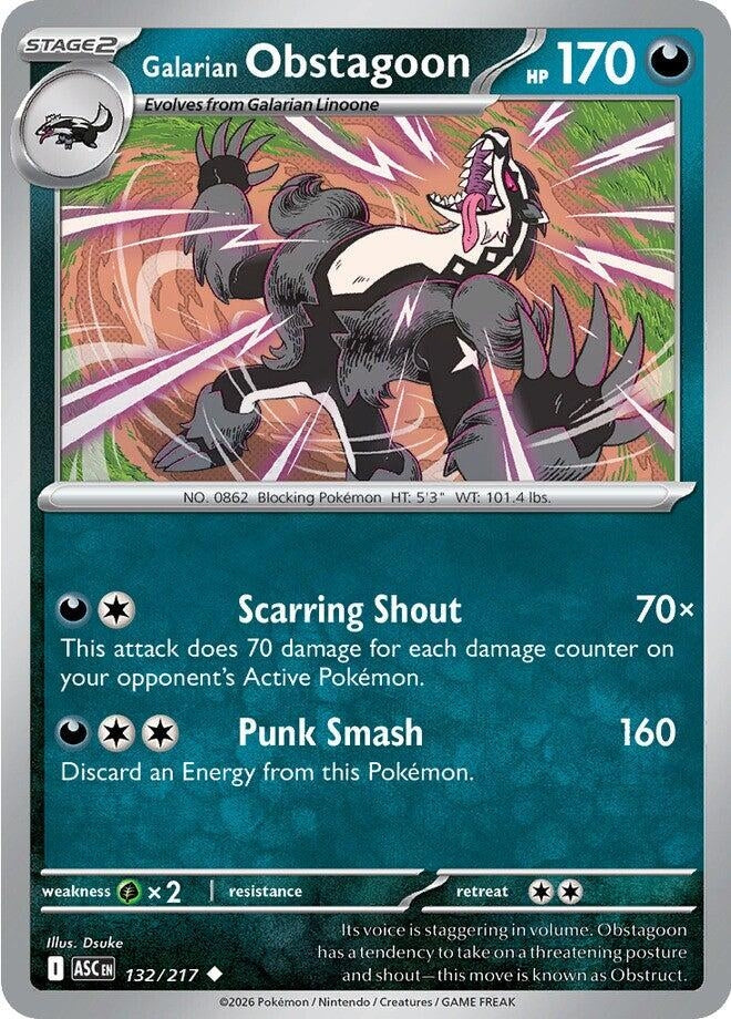 Image for Galarian Obstagoon (132/217) (ASC) - Pokemon