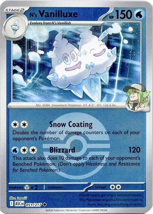 Image for N's Vanilluxe (Poke Ball) (051/217) (ASC) - Pokemon
