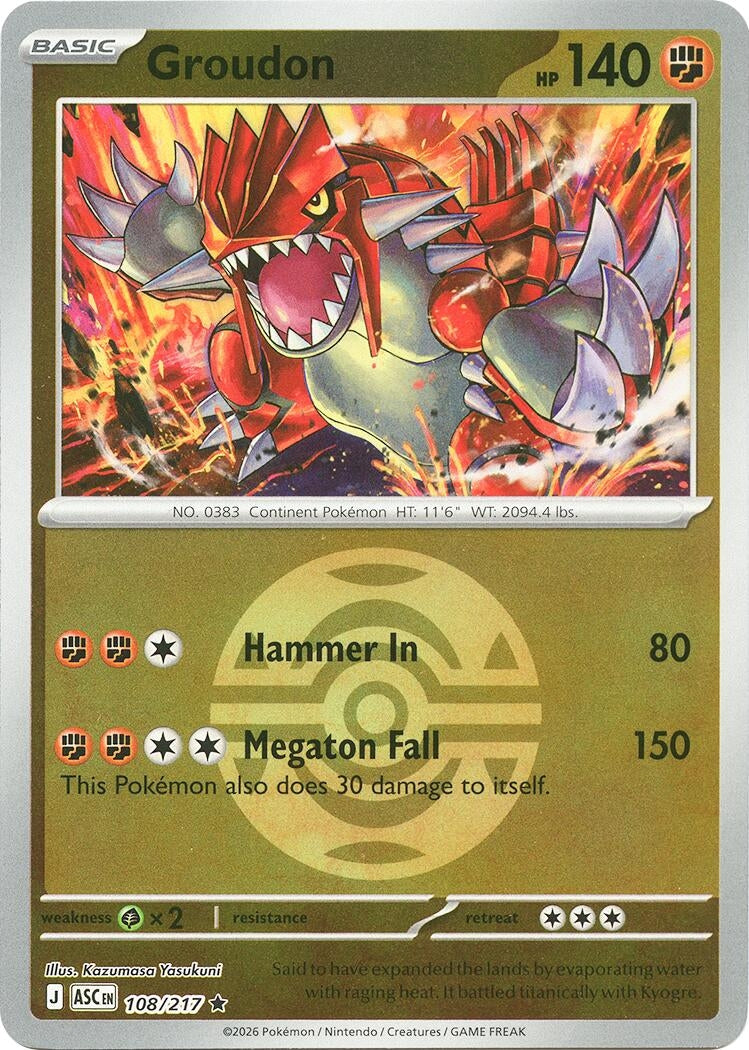 Image for Groudon (Dusk Ball) (108/217) (ASC) - Pokemon