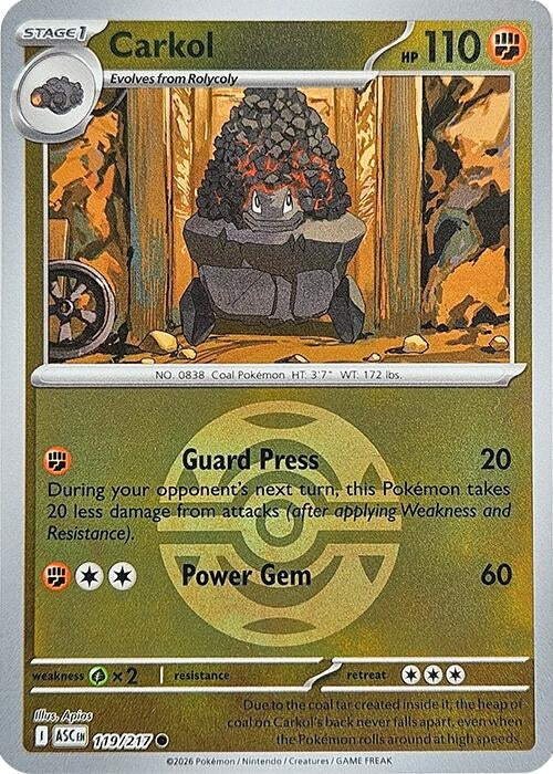 Image for Carkol (Dusk Ball) (119/217) (ASC) - Pokemon