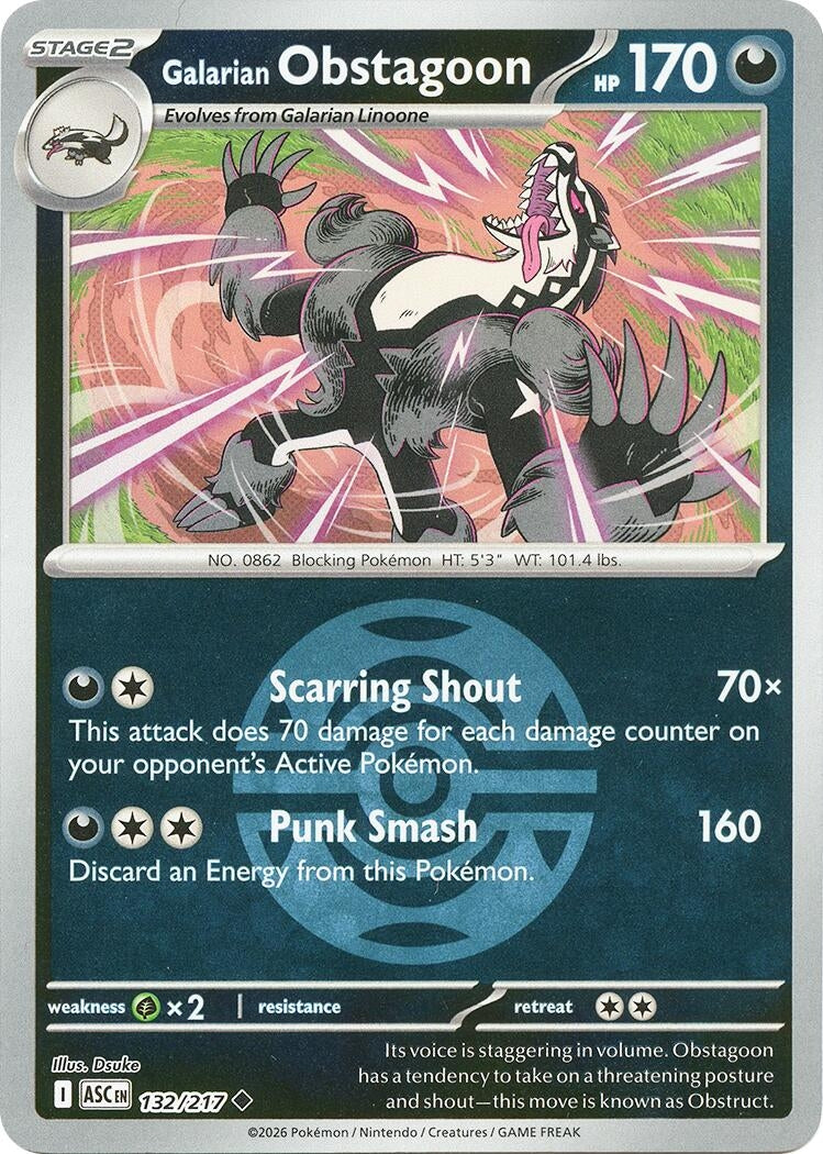 Image for Galarian Obstagoon - 132/217 (Dusk Ball) (132/217) (ASC) - Pokemon