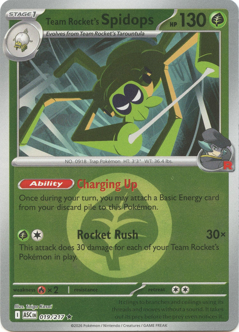 Image for Team Rocket's Spidops (Energy Symbol Pattern) (019/217) (ASC) - Pokemon