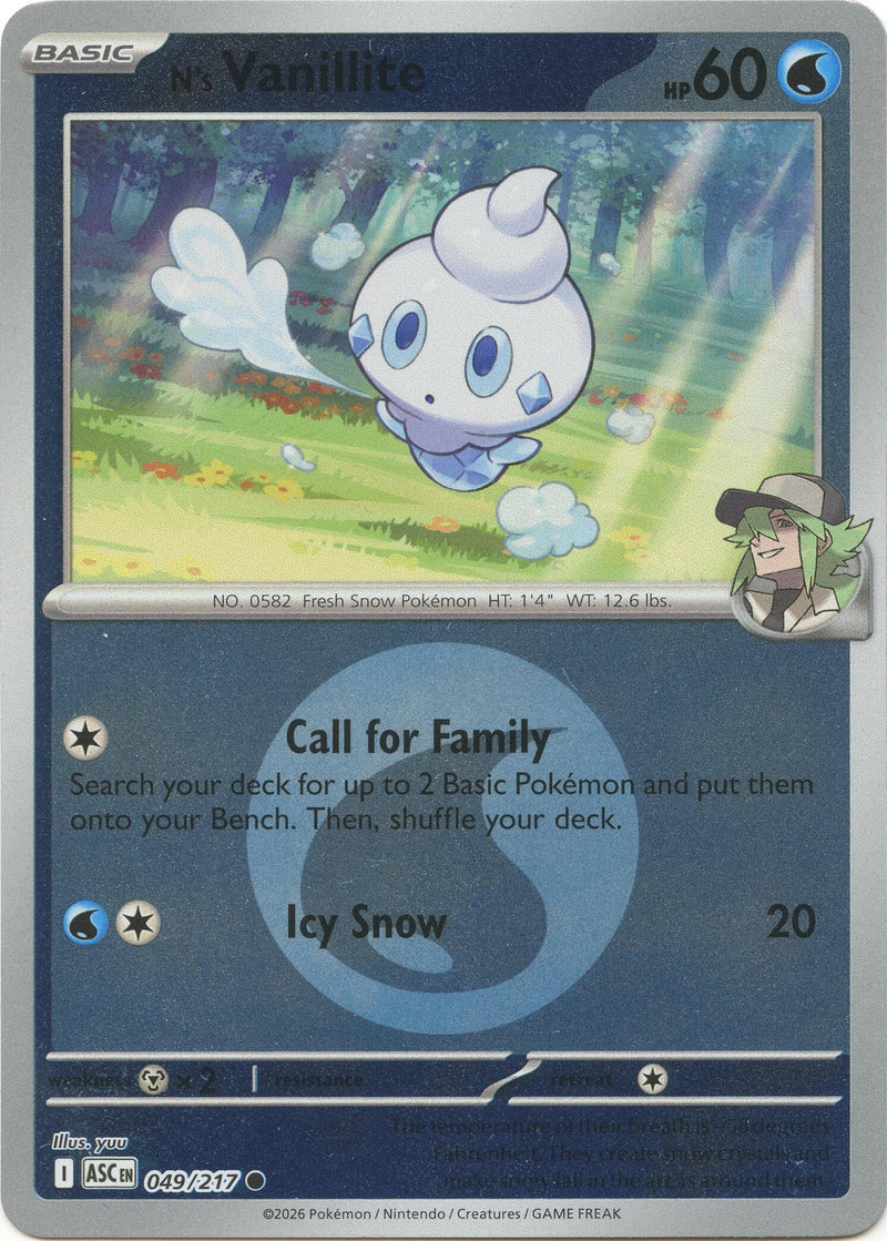 Image for N's Vanillite (Energy Symbol Pattern) (049/217) (ASC) - Pokemon