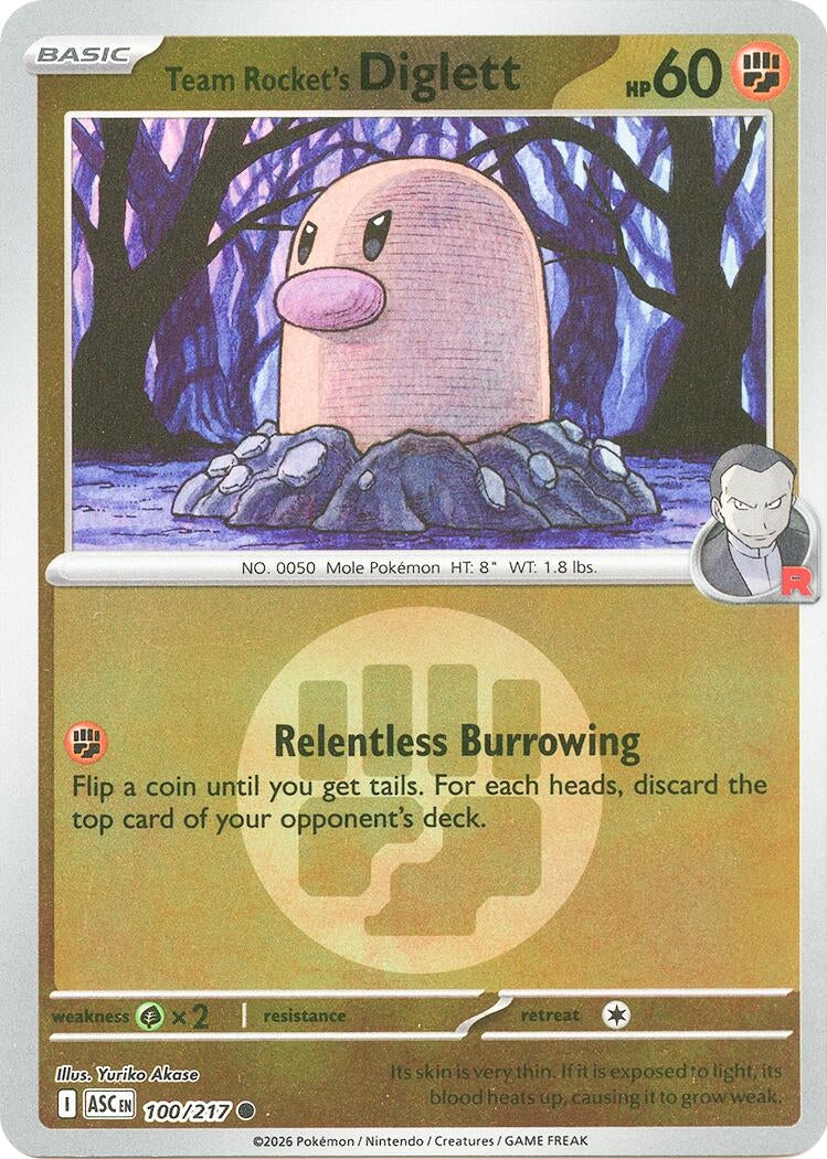 Image for Team Rocket's Diglett (Energy Symbol Pattern) (100/217) (ASC) - Pokemon