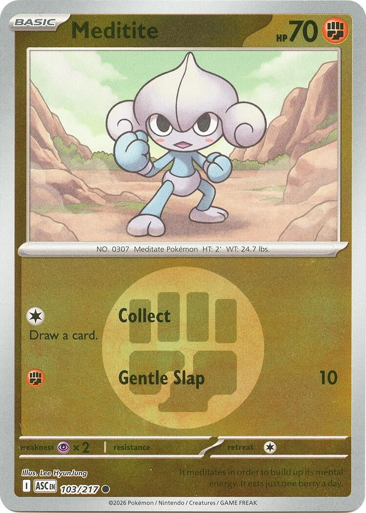 Image for Meditite (Energy Symbol Pattern) (103/217) (ASC) - Pokemon