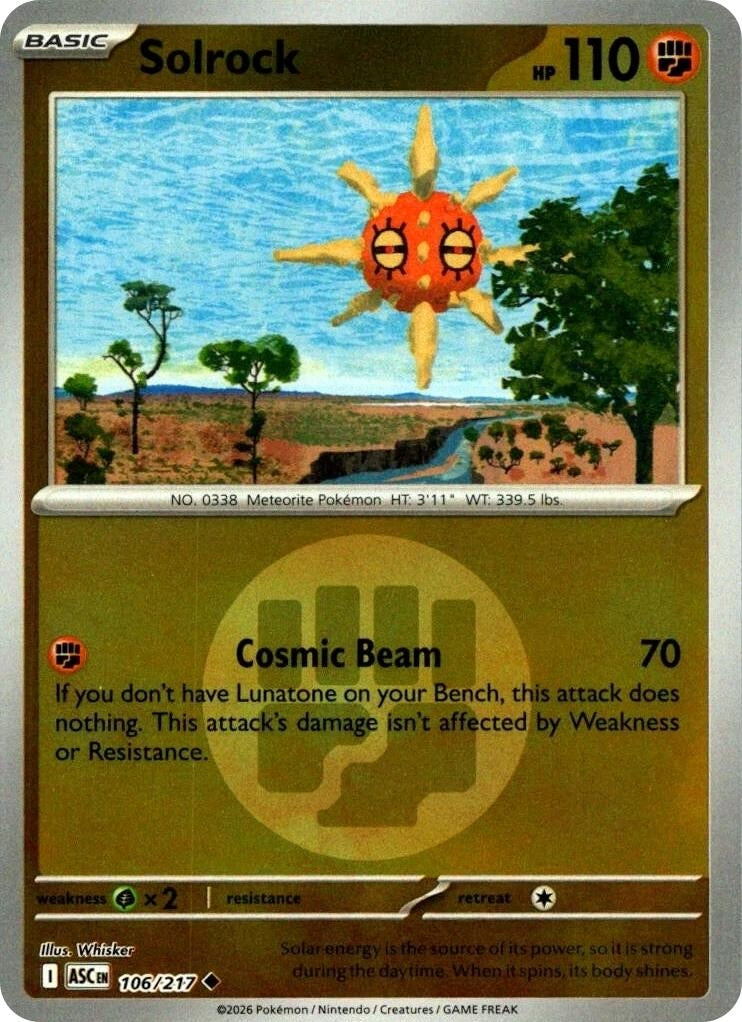Image for Solrock (Energy Symbol Pattern) (106/217) (ASC) - Pokemon