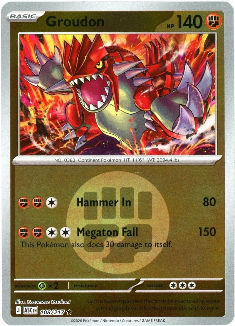Image for Groudon (Energy Symbol Pattern) (108/217) (ASC) - Pokemon