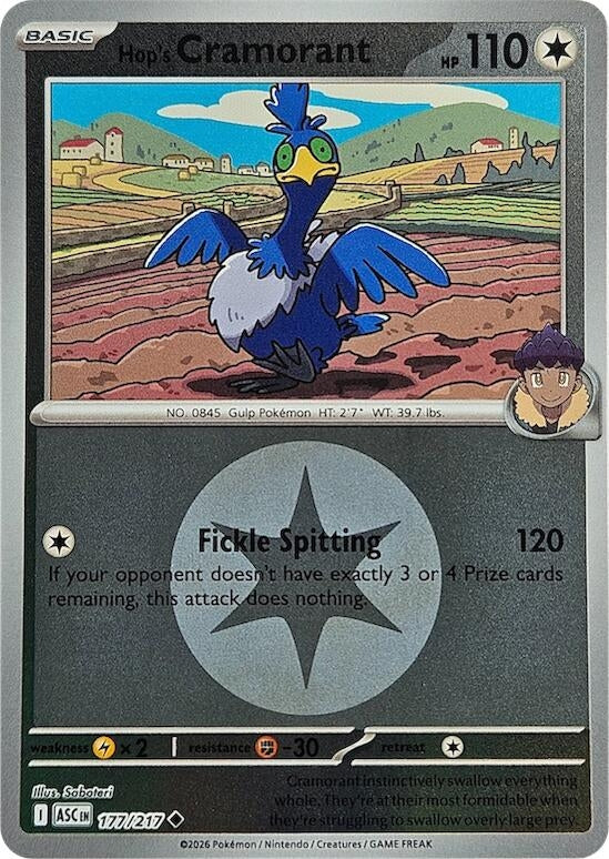 Image for Hop's Cramorant (Energy Symbol Pattern) (177/217) (ASC) - Pokemon