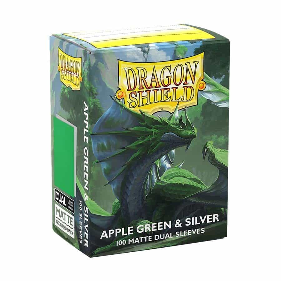 Image for Dragon Shield Dual Matte Standard Sleeves - Apple Green & Silver (100 Pack) - Card Sleeves