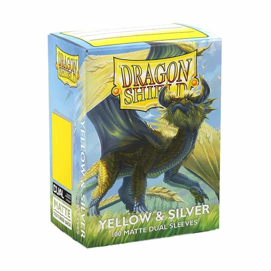 Image for Dragon Shield Dual Matte Standard Sleeves - Yellow & Silver (100 Pack) - Card Sleeves