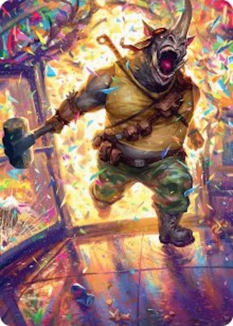 Image for Rocksteady, Rowdy Rhino Art Card (54) (ASTMT) - Magic: The Gathering