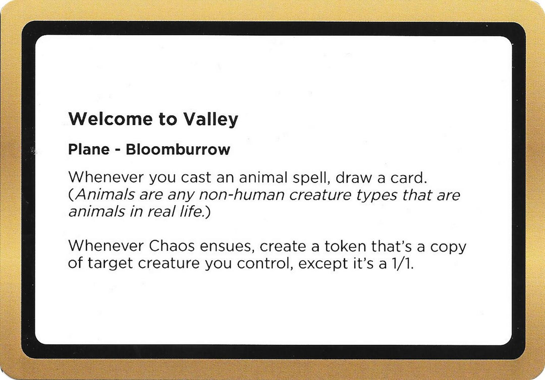 Image for Welcome to Valley (Black Lotus Unknown Planechase) (OVER) - Magic: The Gathering