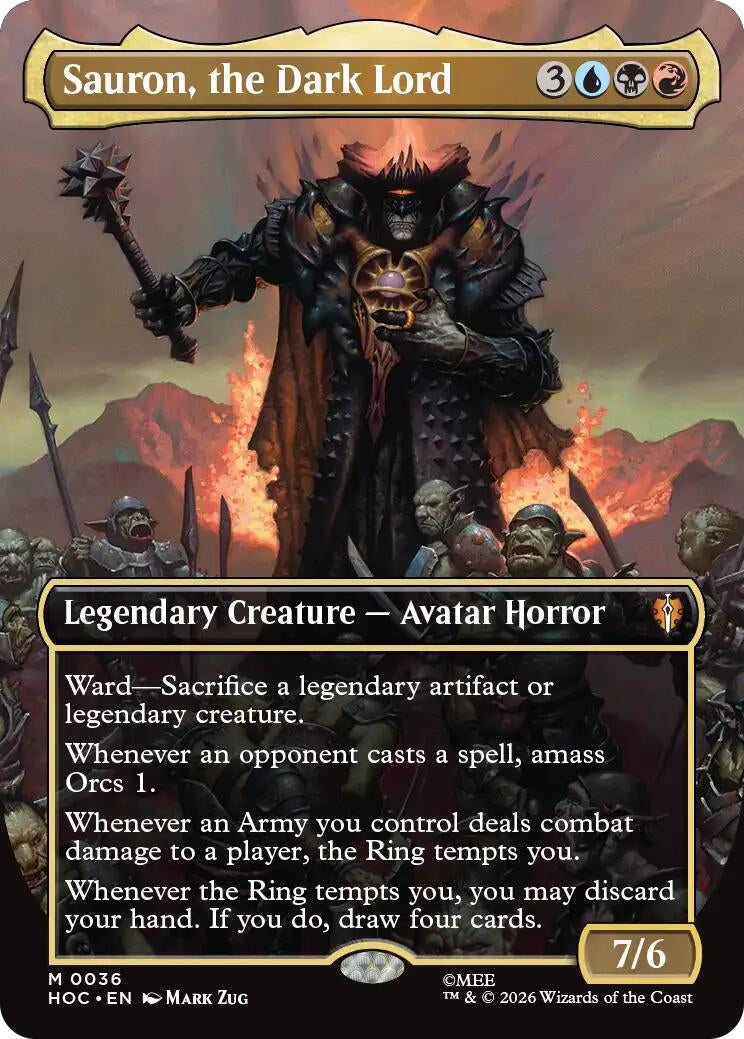 Image for Sauron, the Dark Lord (Borderless) (36) (HOC) - Magic: The Gathering