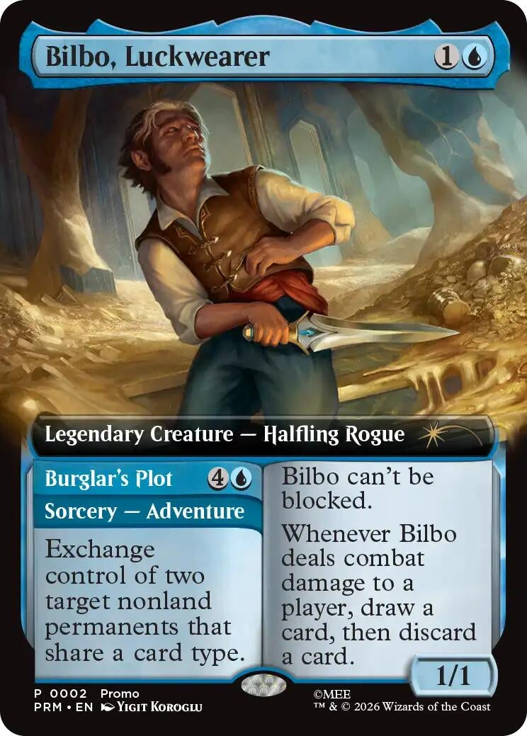 Image for Bilbo, Luckwearer (Extended Art) (2) (PRM) - Magic: The Gathering