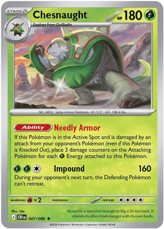 Image for Chesnaught (007/086) (CRI) - Pokemon
