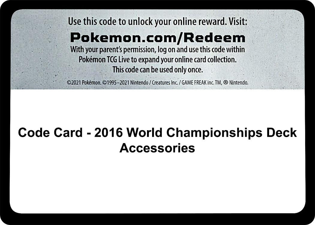 Image for Code Card - 2016 World Championships Deck Accessories (WCD) - Pokemon