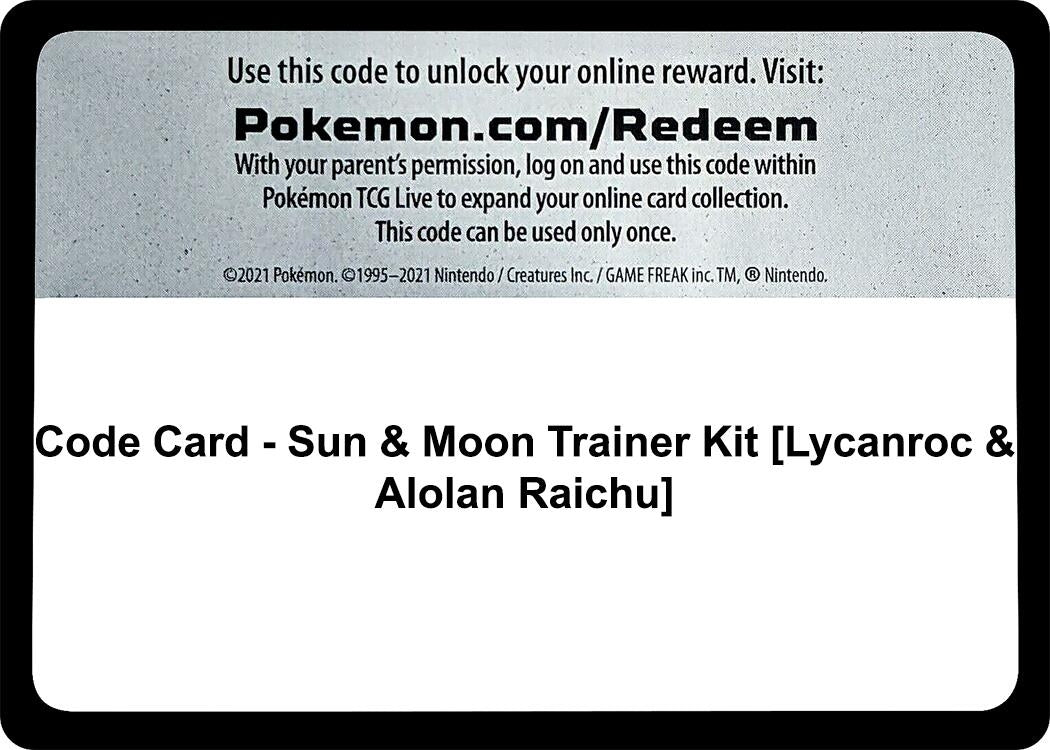 Image for Code Card - Sun & Moon Trainer Kit [Lycanroc & Alolan Raichu] (SMK1) - Pokemon