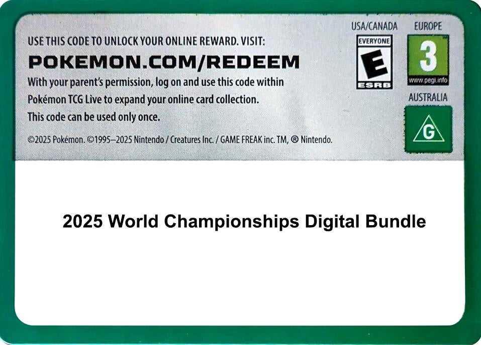 Image for Code Card - 2025 World Championships digital bundle (WCD) - Pokemon