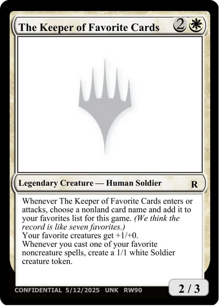 Image for The Keeper of Favorite Cards (5/12/2025) (UNK) - Magic: The Gathering