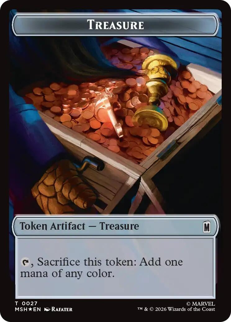 Image for Treasure (0027) // Construct (0030) Double-Sided Token (Surge Foil) (27 // 30) (MSC) - Magic: The Gathering