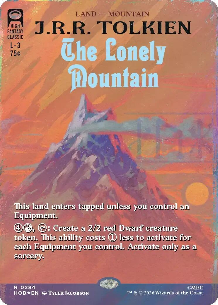 Image for The Lonely Mountain (Borderless) (Surge Foil) (284) (HOB) - Magic: The Gathering